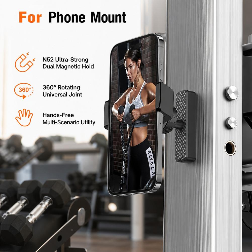 Phone Accessories Useful - ที่วางโทรศัพท์แบบแม่เหล็กสำหรับยิม หมุนได้ 360 องศา ° ที่ยึดโทรศัพท์แบบแม่เหล็ก