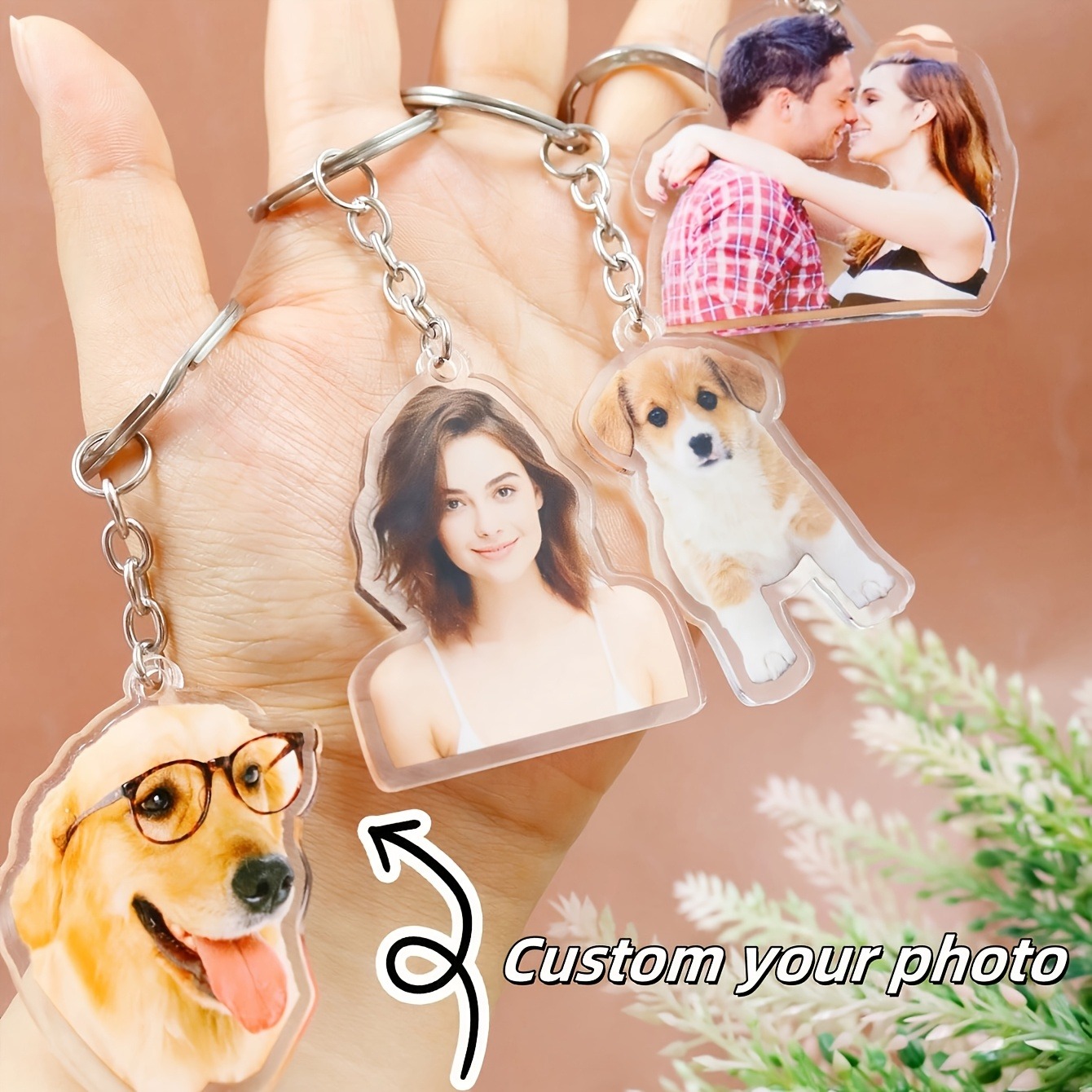 Phone Accessories Charms - พวงกุญแจอะคริลิกใสแบบกำหนดเอง 1 ชิ้น - อัปโหลดรูปภาพของคุณ, พวงกุญแจใสทนทาน,