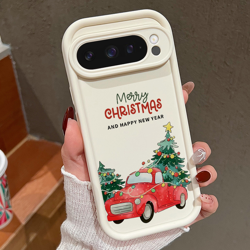 Google Pixel 9 Pro - เคสโทรศัพท์ TPU ลายต้นคริสต์มาส สำหรับ Google Pixel