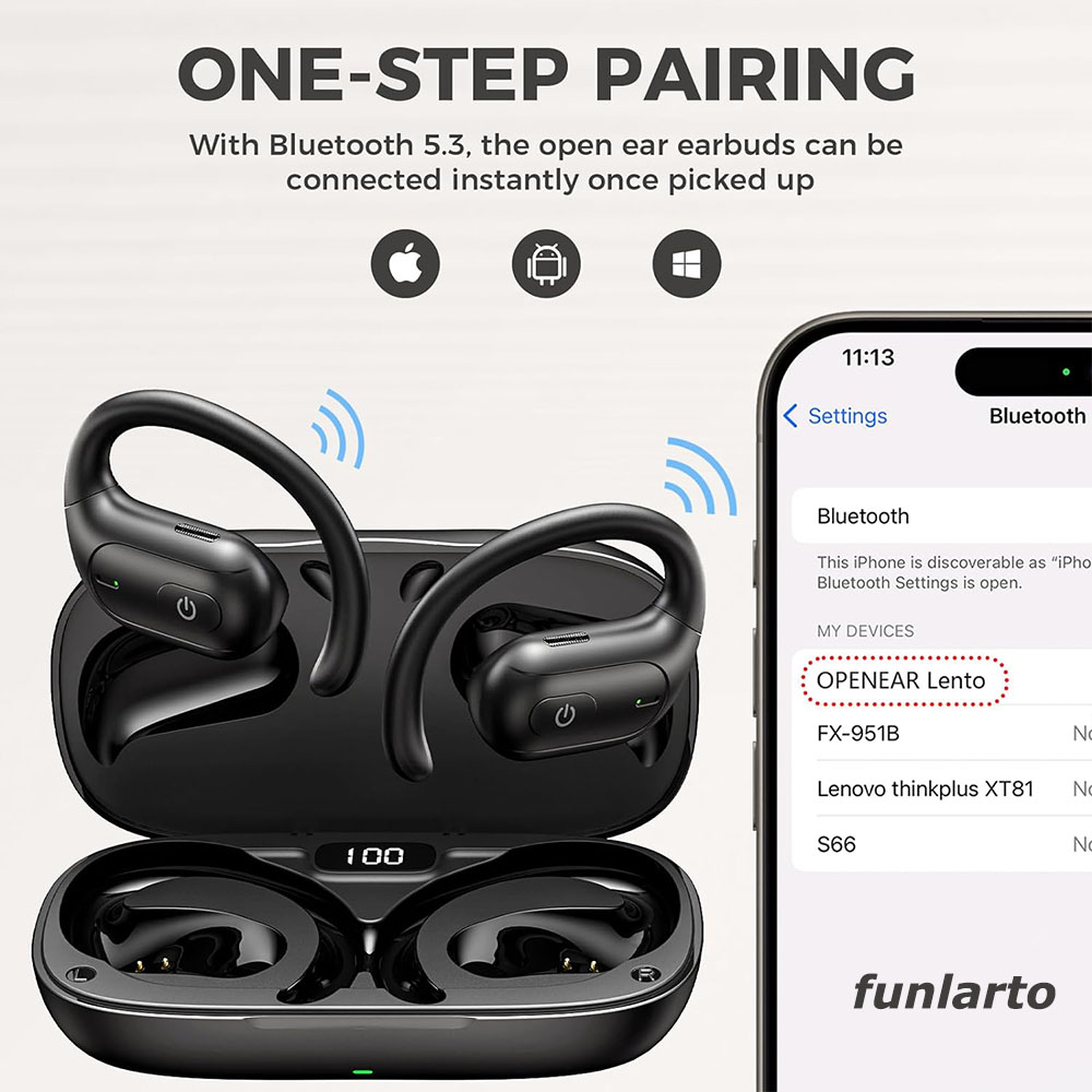 หูฟังวิ่งไร้สายแบบเปิดหู หูฟัง - Phone Accessories Amazon บทวิจารณ์และราคา